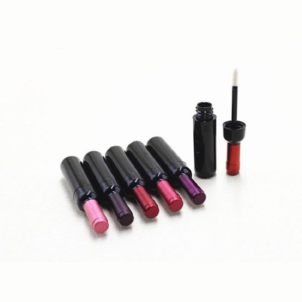 

50/100pcs black wine bottle shaped lip gloss wand tube empty liquid lipstick refillable red purple cap lipgloss container storage bottles &