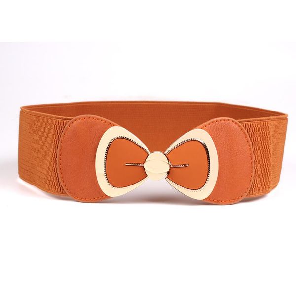 

belts bowknot buckle waistband for women dress wide elastic waist belt girdle stretch strap lady accessories, Black;brown