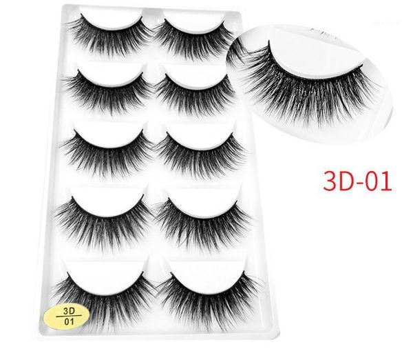

3d 5 pairs eyelashes extension makeup natural long false professional tools1