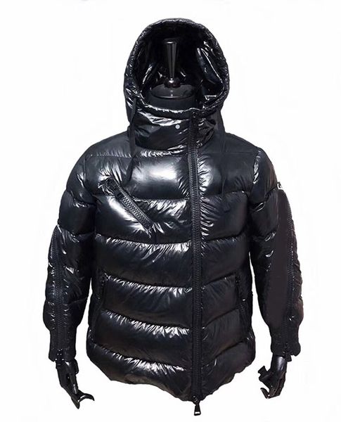 

designer monclair mens downco-branded oblique zipper down jacket for men and women of the same style france fashion luxury desig, Black