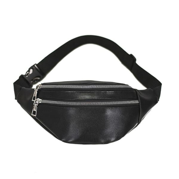 

waist bags fanny packs pack bag with zipper pockets adjustable belt pu leather for men women travel pouch