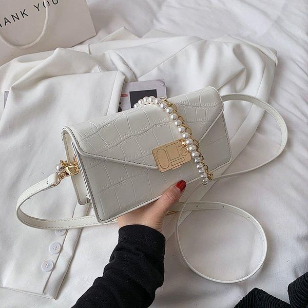 

cross body women's premium texture luxury shoulder bag 2021 fashion designer pearl bracelet handbag wild messenger