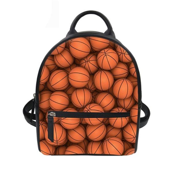 

backpack men women mini teenager boys girls schoolbag 3d soccerly basket ball daypack pu leather kid satchel