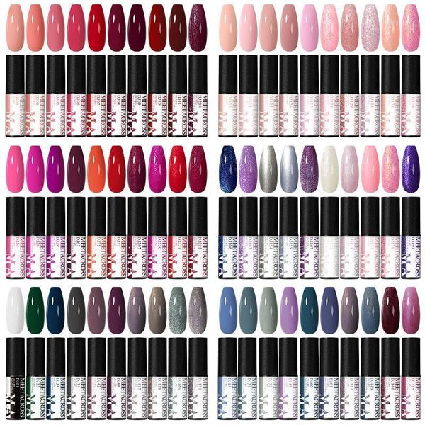 

60/10pcs gel nail polish set color uv led varnish art design soak off diy1, Red;pink
