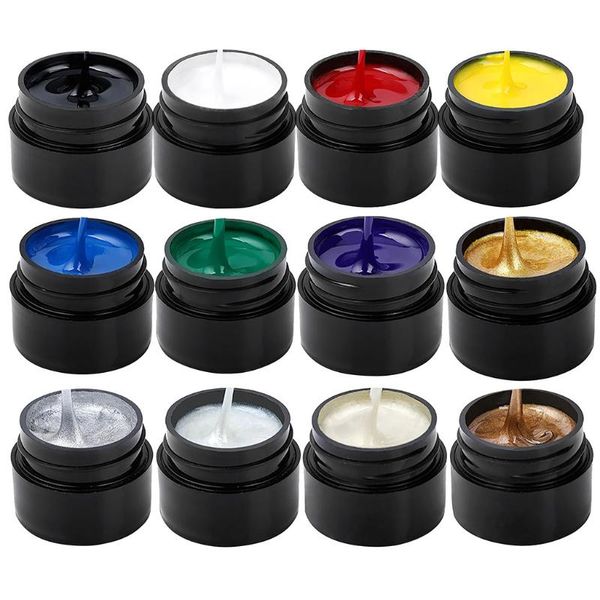 

nail gel 5ml drawing polish varnish painting art line thick elastic paint uv soak off spider, Red;pink