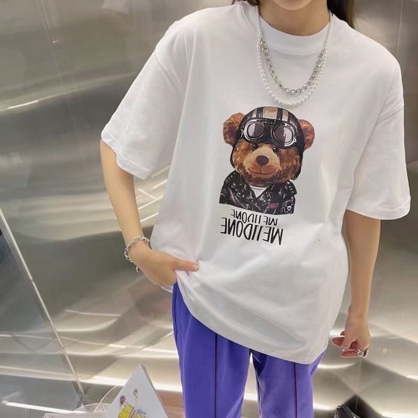 

men's t-shirts 2021ss welldone pilot bear short sleeve shirt, White;black