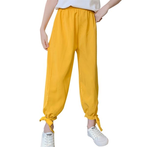 

summer pants for girls soft cotton solid color children child girl clothes 6 8 10 12 14 210527, Blue