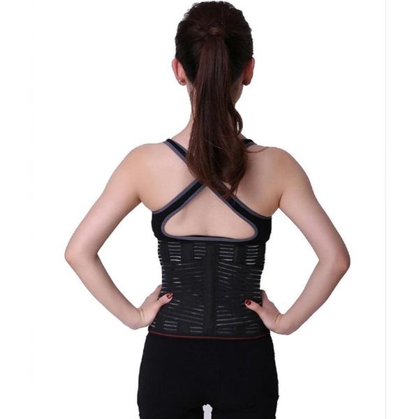

elastic breathable sport waist protector back support, Black;gray