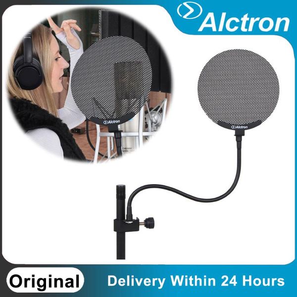 

alctron ma019b filter dual layered wind screen flexible 360Â°gooseneck clip stabilization arm nature sound without microphones