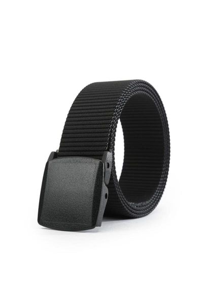 

belts anti allergic plastic buckle tactical style black cloth belt, Black;brown