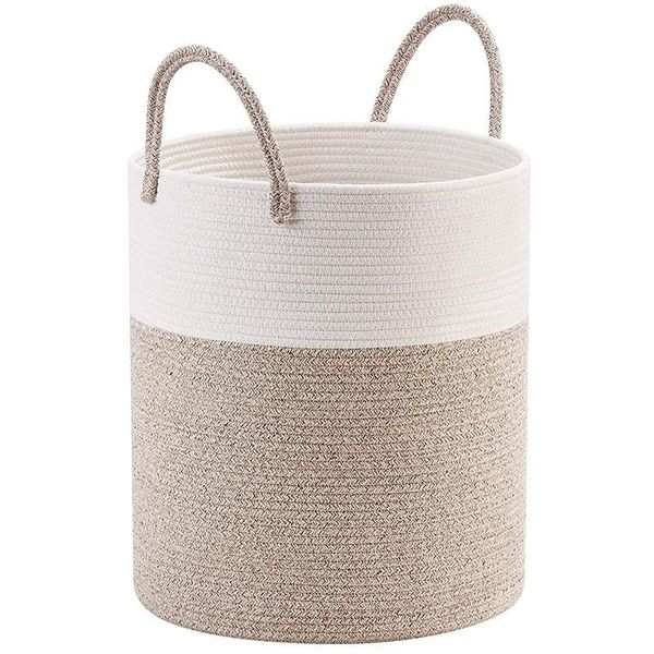 

laundry storage & organization folding dirty clothes basket large woven cotton rope bucket