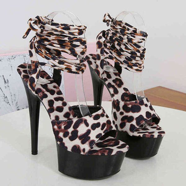 

sandals high heel leopard print slippers high heel waterproof thick background 13cm15cm hate sky high stiletto black 220309