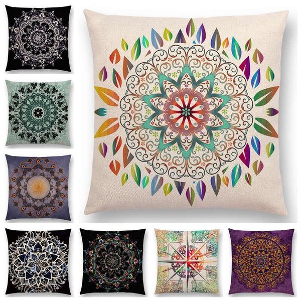 

dreamy sun moon stars colorful lotus eternity mandala gorgeous floral pattern design prints cushion cover pillow case cushion/decorative