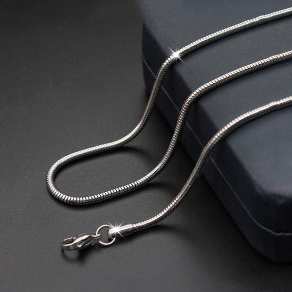 

0.9mm 1.2mm 2mm 2.4mm 3.2mm silver color snake chain stainless steel necklace statement women jewelry chokers accessories chains