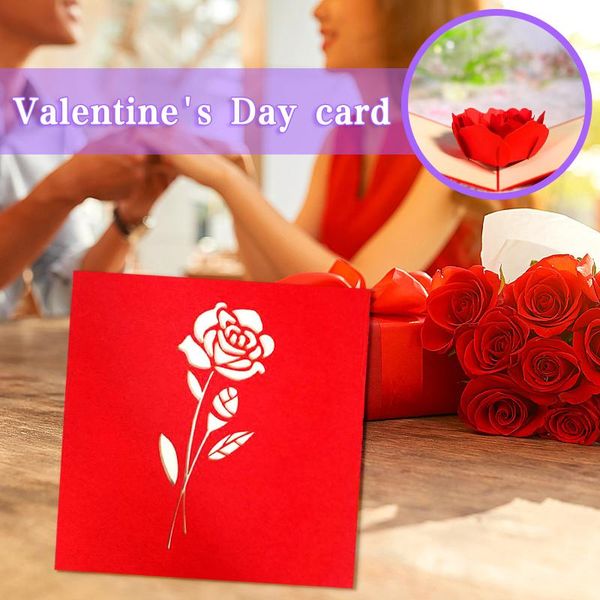 

greeting cards 25# love 3d -up valentines day gift postcard with envelope stickers wedding invitation for her