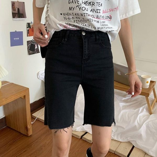

women's shorts riding pants denim summer thin outer capris 2021 small black medium fashion, White;black