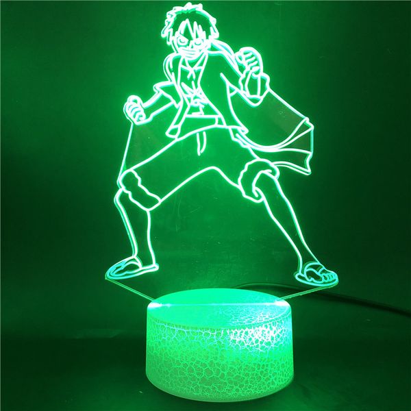

acrylic nightlight kids 3d led illusion night light anime desk lamp luffy figure room atmosphere one piece birthday holiday gift