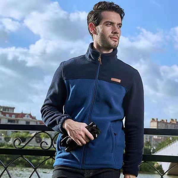 

men's jackets 2021 autumn winter solid windbreaker male fleece warm coat man outdoor clothes, Black;brown