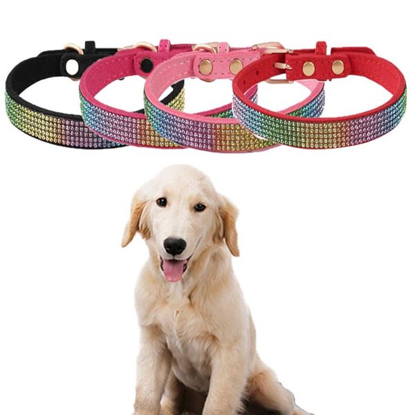 

dog collars & leashes bling rhinestone puppy cat and leash set adjustable kitten collar for small medium dogs outdoor