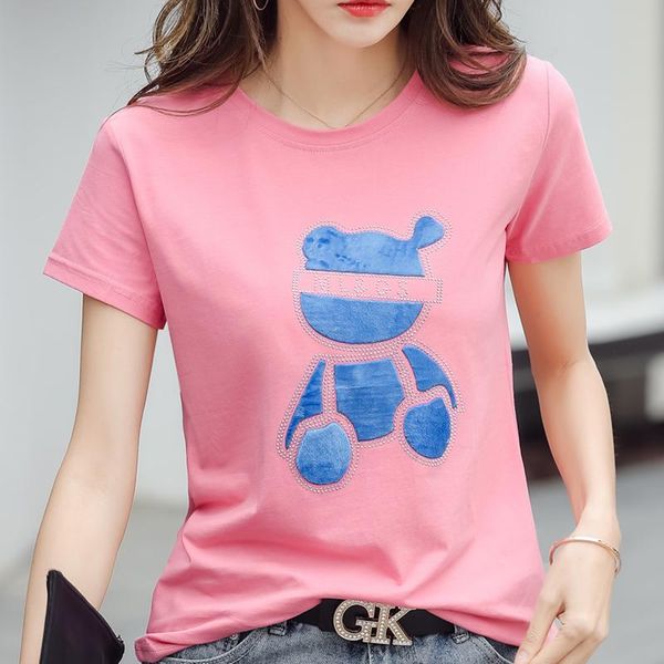 

femme t-shirts casual short sleeve cotton t shirt women clothes plus size woman t-shirty damskie camisetas mujer 2021 women's t-shirt, White