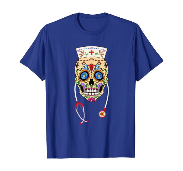 

sugar skull nurse shirt day of the dead 2019 nurse gifts, White;black