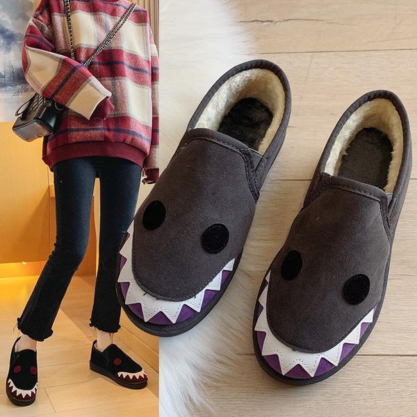 

boots women's snow winter plus velvet cotton shoes warm wear-resistant anti-skiing student casual, Black