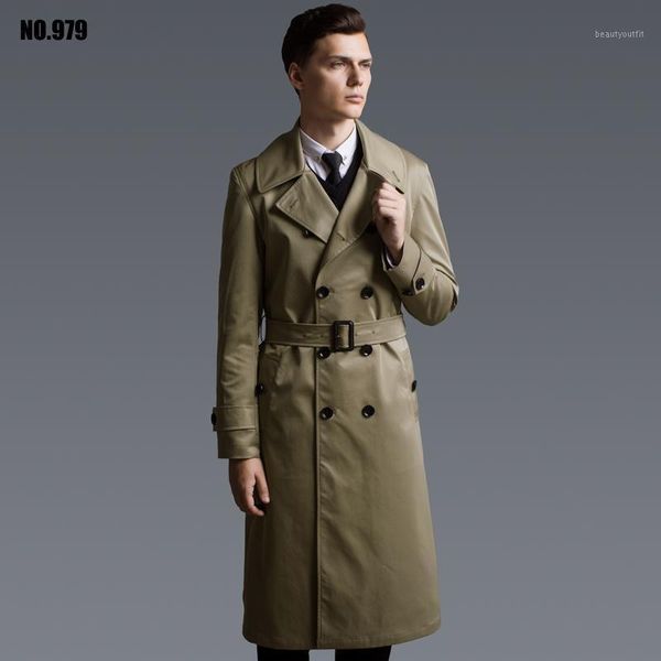 

men's trench coats s-6xl 2021 the paragraph dust coat grows in europe and america a big yards, Tan;black