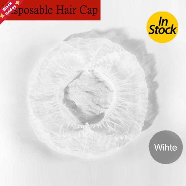 

100pcs/lot disposable shower caps hat non-woven one-off rain covers elastic cap bath solid color