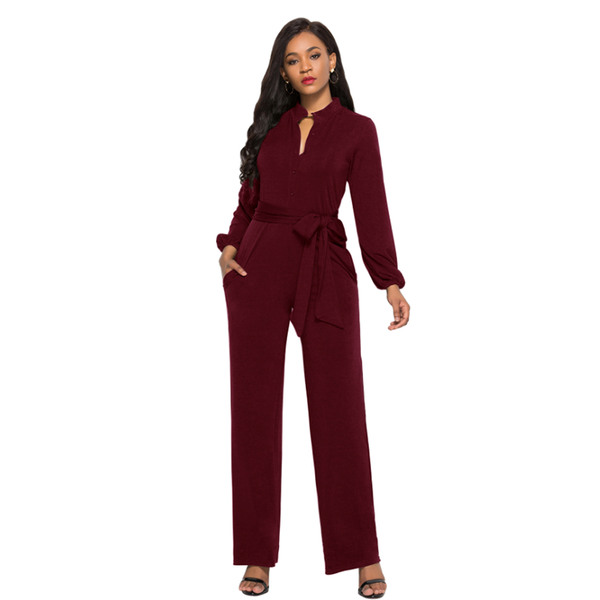 

women's jumpsuits & rompers spring summer siamese pants fashion long-sleeved 7 colors can choose wide leg loose plus size jumpsuit, Black;white