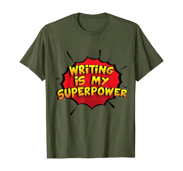 

writing is my superpower t-shirt funny writing shirt, White;black