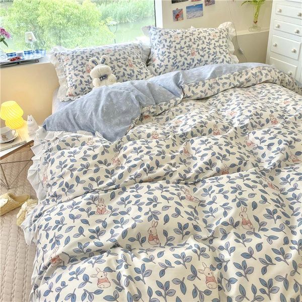 

bedding sets floral ruffle set king size soft lovely girl room decoration quilt sheet duvet cover luxury