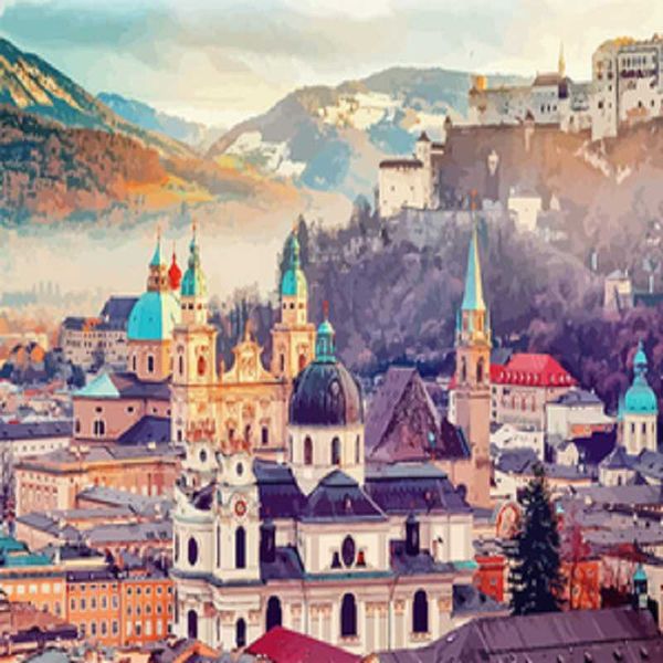 

paintings painting by number landscape handmade canvas picture craft for adults acrylic paint frame diy kits color drawing home decor wall