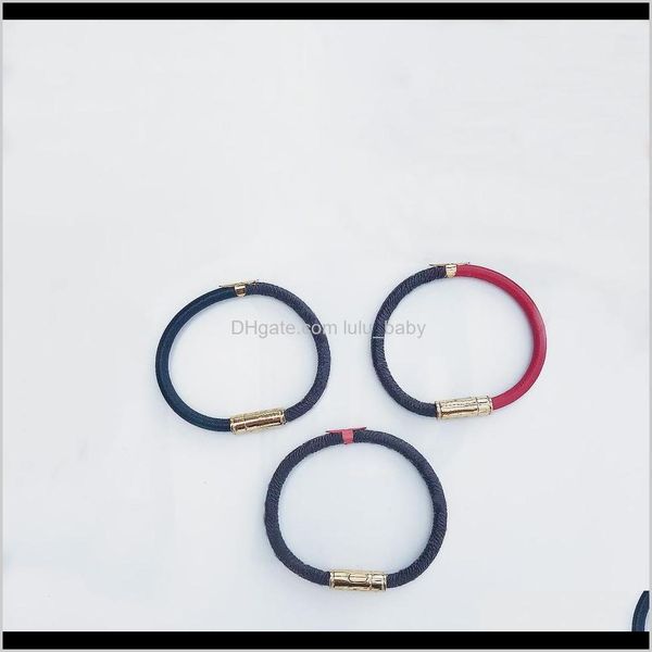 

id, identification bracelets jewelry drop delivery 2021 europe america fashion style men lady women double color round print flower design e, Black