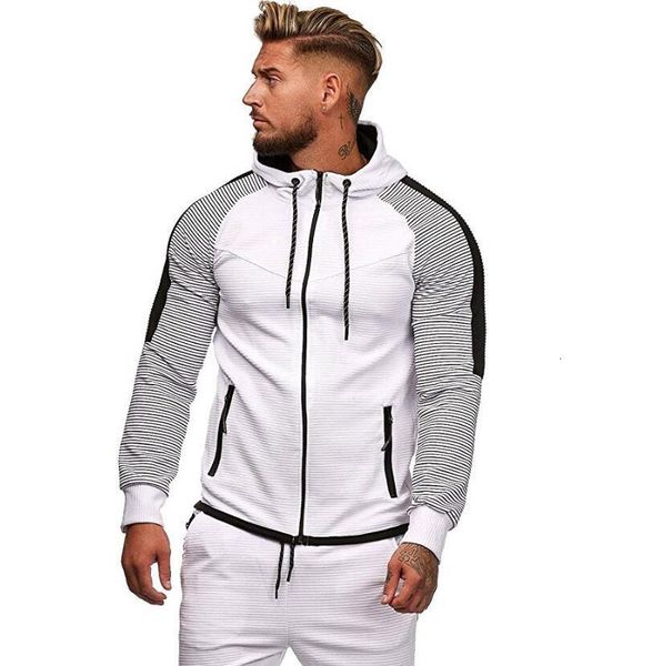 

6 colors mens jackets hit color stripe colorblock hooded sweater sports european american streetwear jacket casual fashion, Black;brown
