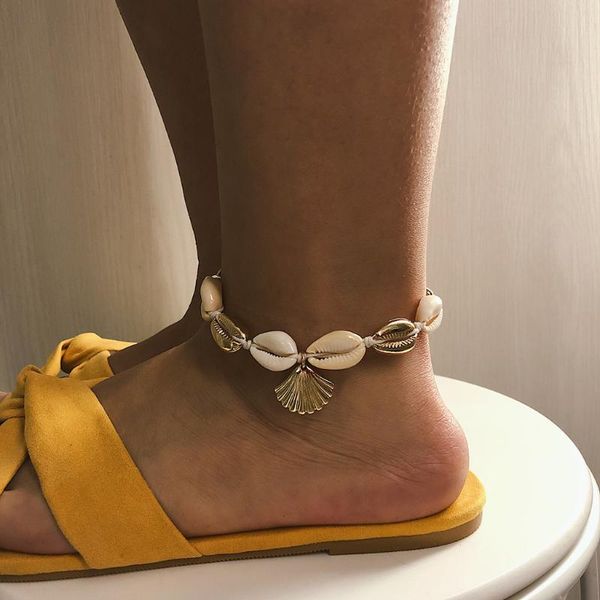 

anklets design summer beach style women shell body foot chain seashell adjustable pendant jewelry gift fashion bracelets, Red;blue