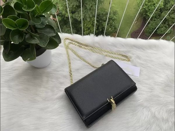

genuine leather chain purse fashion clutch lady chain shoulder bag cowhide handbag presbyopic card holder messenger women wholesale
