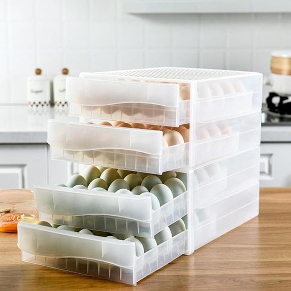 

storage bottles & jars 30/60 cavity egg case plastic box kitchen refrigerator crisper container
