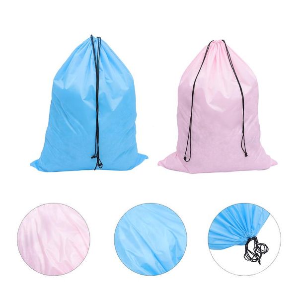 

2pcs large capacity storage pouches doll drawstring bags (sky blue,)