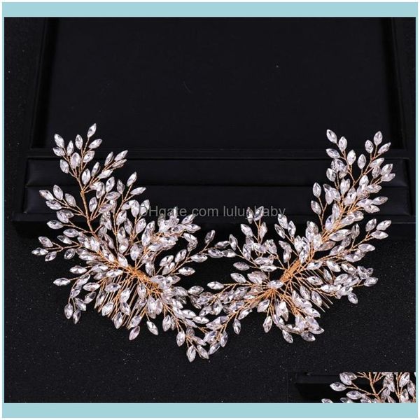 Jewelryfashion Temperamento Pettine per capelli fatto a mano con strass Bellissimi fiori di tessitura Foglie Copricapo da sposa Clip di gioielli Barrette