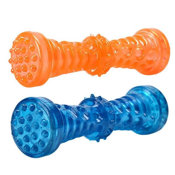 

dog toys & chews pet strong bite-resistant vocal bone rubber molar stick orange bite resistant training grinding teeth accessories