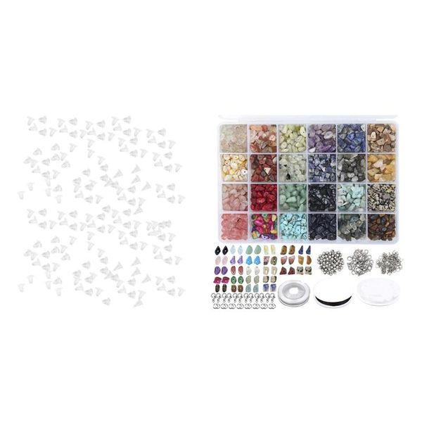 

other 500x clear rubber clutch earring backs ear nuts & 1set natural stones making beads with faceted string