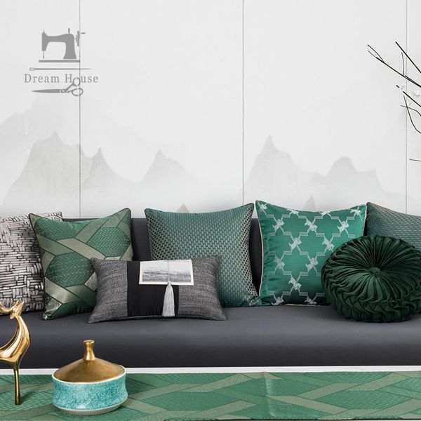

cushion/decorative pillow modern light luxury green decorative pillows chinese style high-end cushion cover homestay villa sofa soft decor p