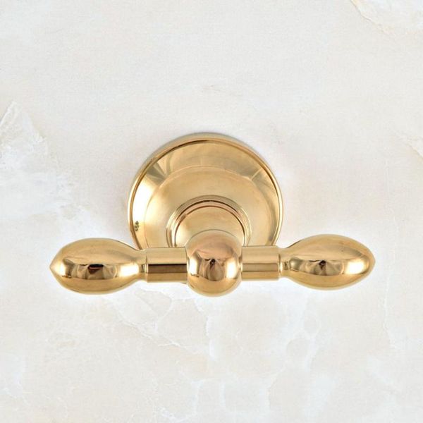 

robe hooks gold brass double hook hanger bathroom hardware bath accessory wba888