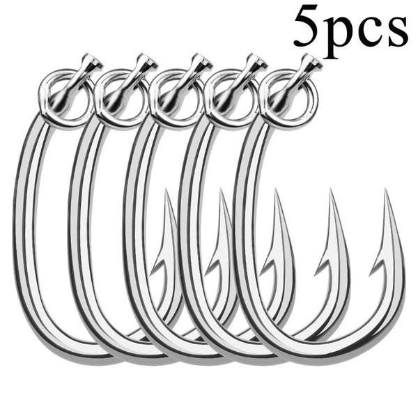 

5pcs stainless steel boat fishing hooks saltwater sea anti-corrosion sharp