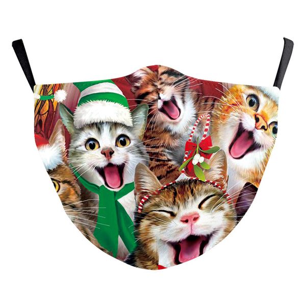 

celebrate christmas elements pattern printed masks (no filter) pack of 5 pieces comfortable hygiene reusable washable effective filtering du