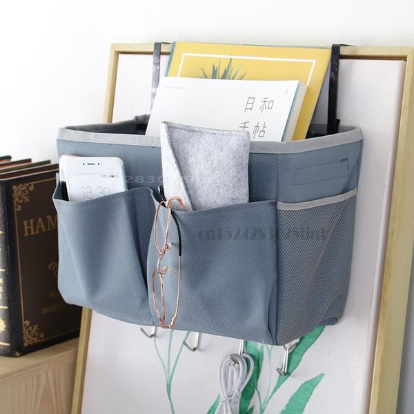 

canvas bedside hanging pocket storage bag bedroom magazine pouch diaper caddy toy holder baby tissue box home organizer bags