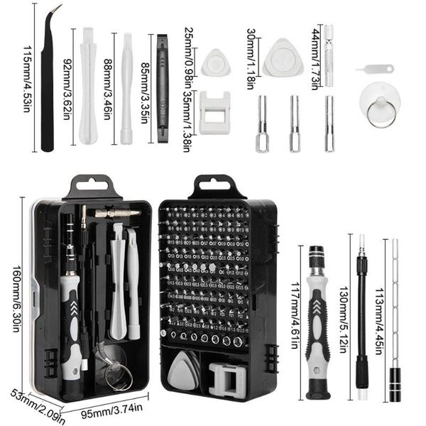 

professional hand tool sets 115 in 1 screwdriver set for phones lengthen multifunctional screwdrivers kit watch mobilephone repairing tools