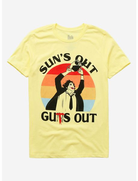 

the texas chainsaw massacre sun's out guts out t-shirt, White;black