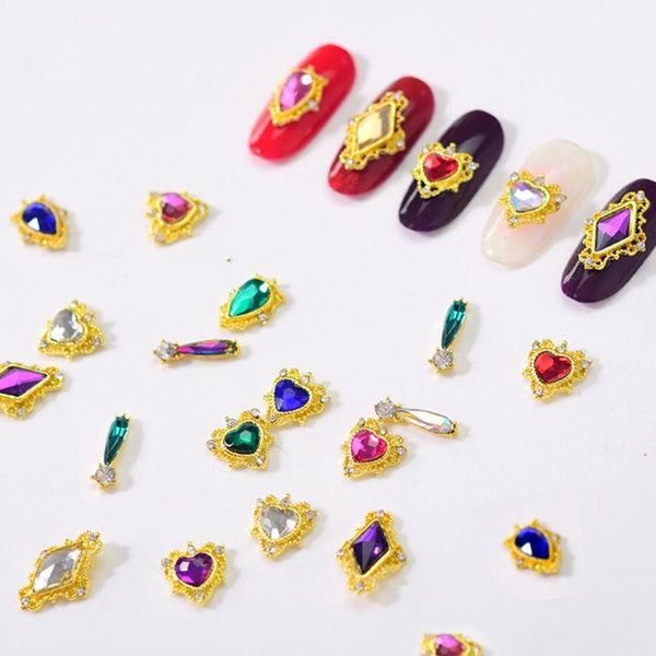 

nail art kits 10pcs geometric shape faux crystal 3d decorations fingernail ornament