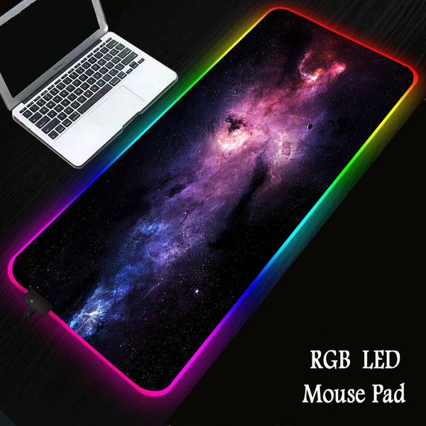 Grande tamanho colorido luminoso RGB Gaming Anti-Slip Base Base Teclado Mouse Pad Anti-Slip Computer PC